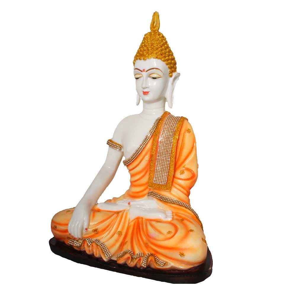 Marble Look Piece Buddha Statue Idol 20 Inch ( 51 cm )