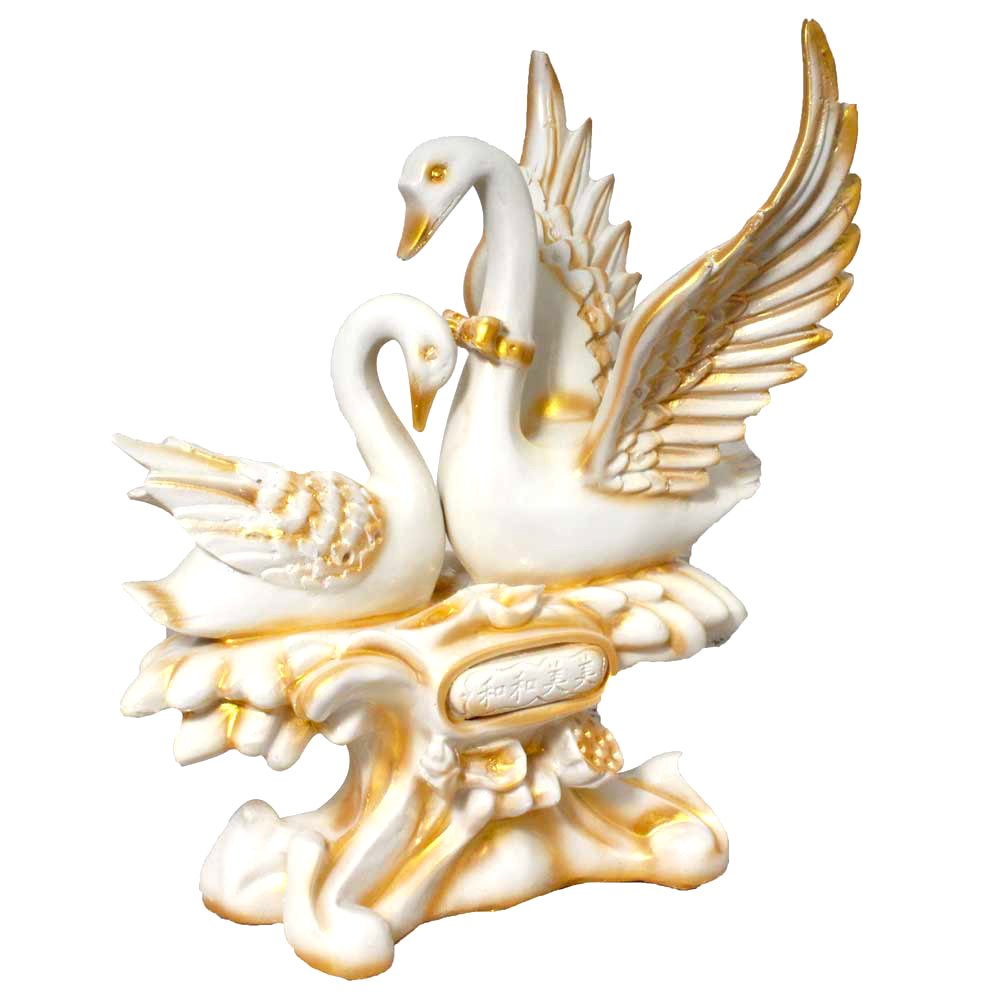 Love Bird Swan Pair Statue Showpiece 12 Inch ( 30.5 cm )