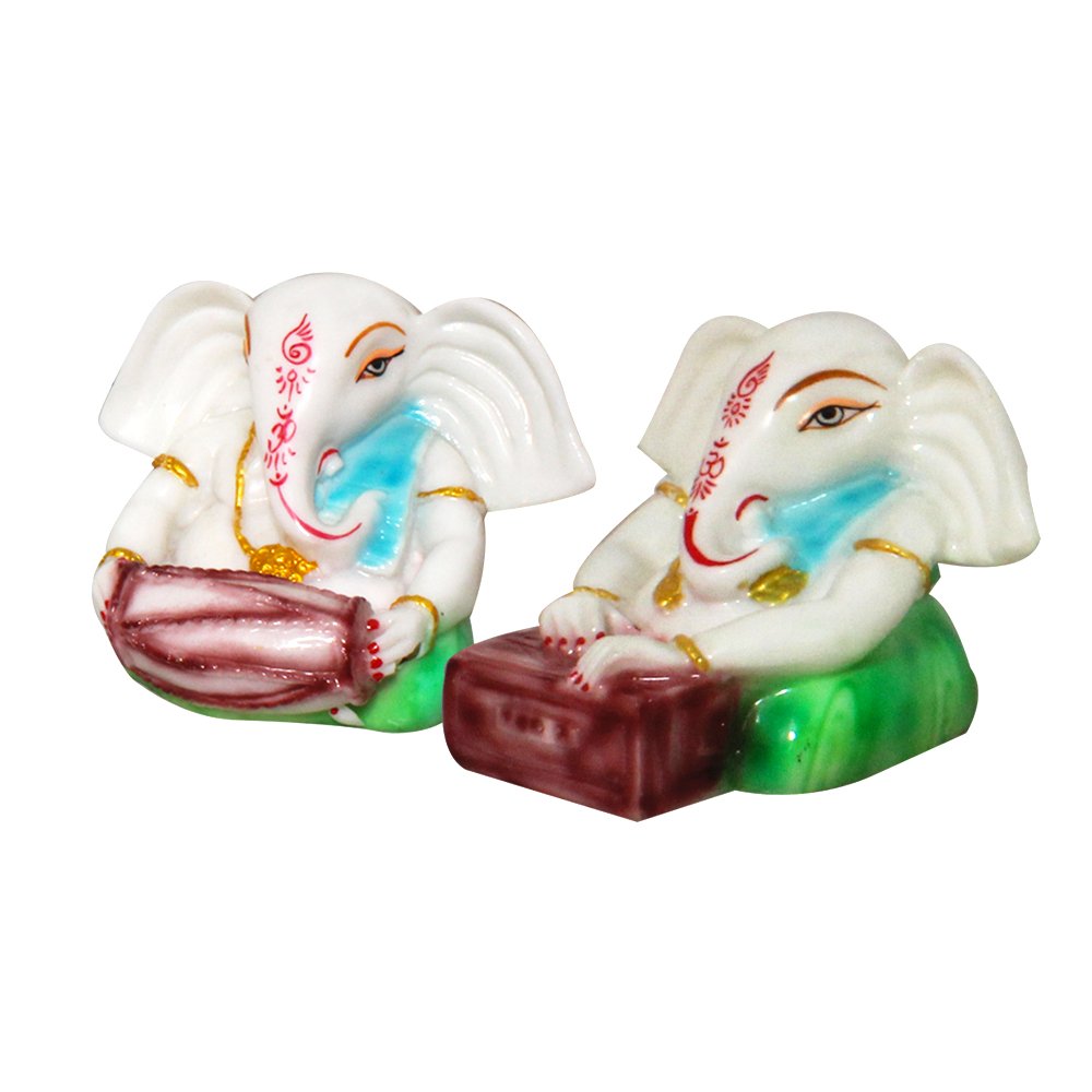 Pair of musical Ganesha Statue Gift 4.5 Inch ( 11.5 cm )