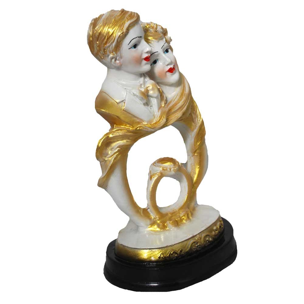 Heart Ring Couple Statue Showpiece 8.5 Inch ( 22 cm )