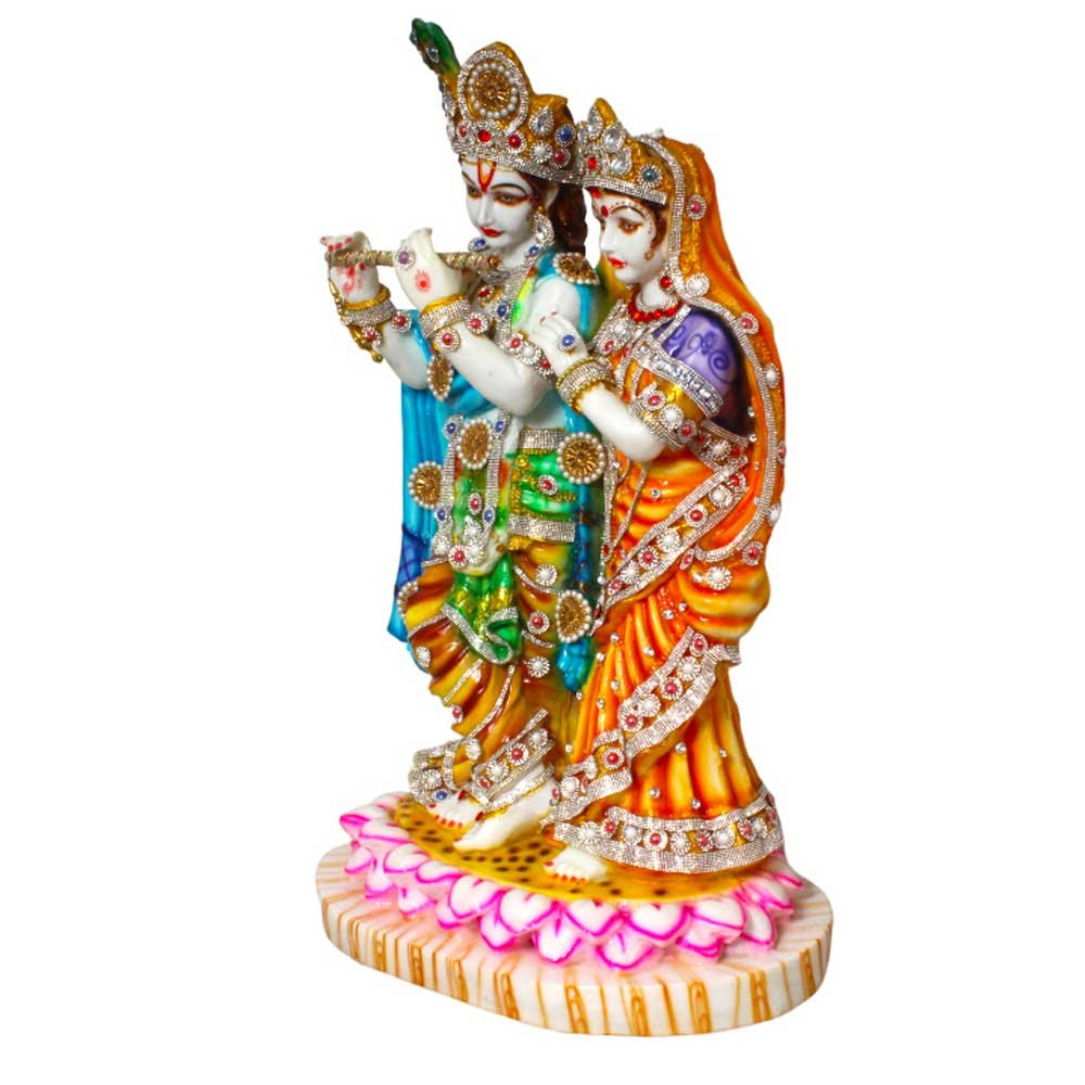 Jewellery Decorated Radha Krishna Statue Gift 30 Inch ( 76.5 cm )