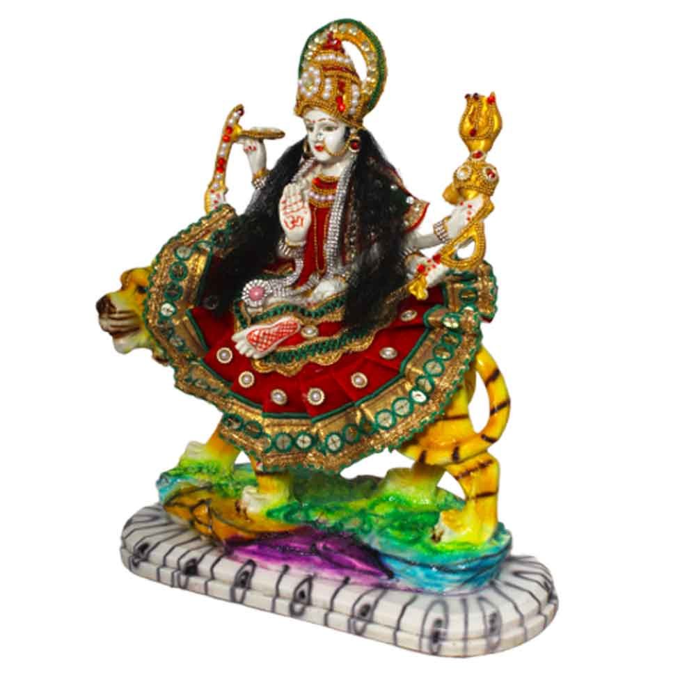 Jewellery Furnished Durga Maa Murti 13.5 Inch ( 34.5 cm )