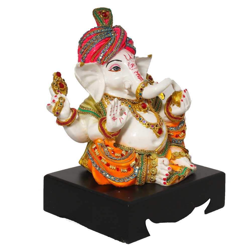 Pagdi Ganesha Statue Idol with Base 11 Inch ( 28 cm )