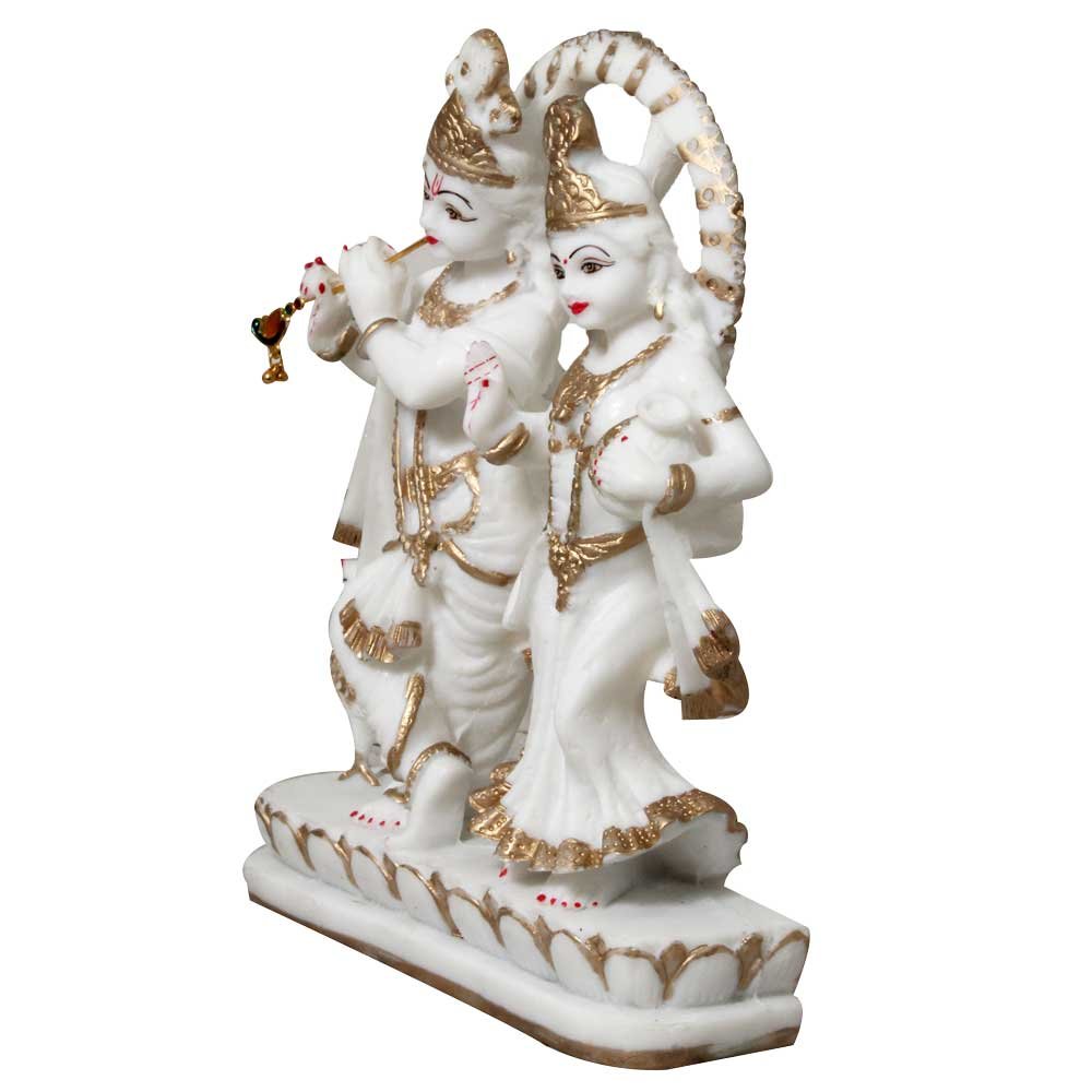 Marble Look Radha Krishna Statue 10 Inch ( 25.5 cm )