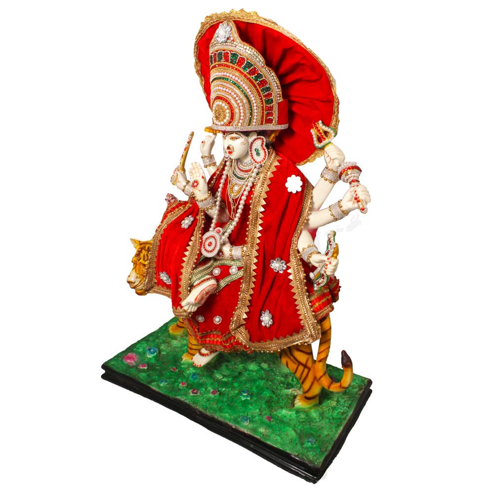 Goddess Durga Ma Idol Decorated With Jewellery 34 Inch