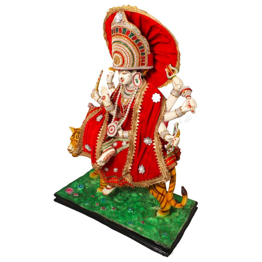 Goddess Durga Ma Idol Decorated With Jewellery 34 Inch ( 86.5 cm )