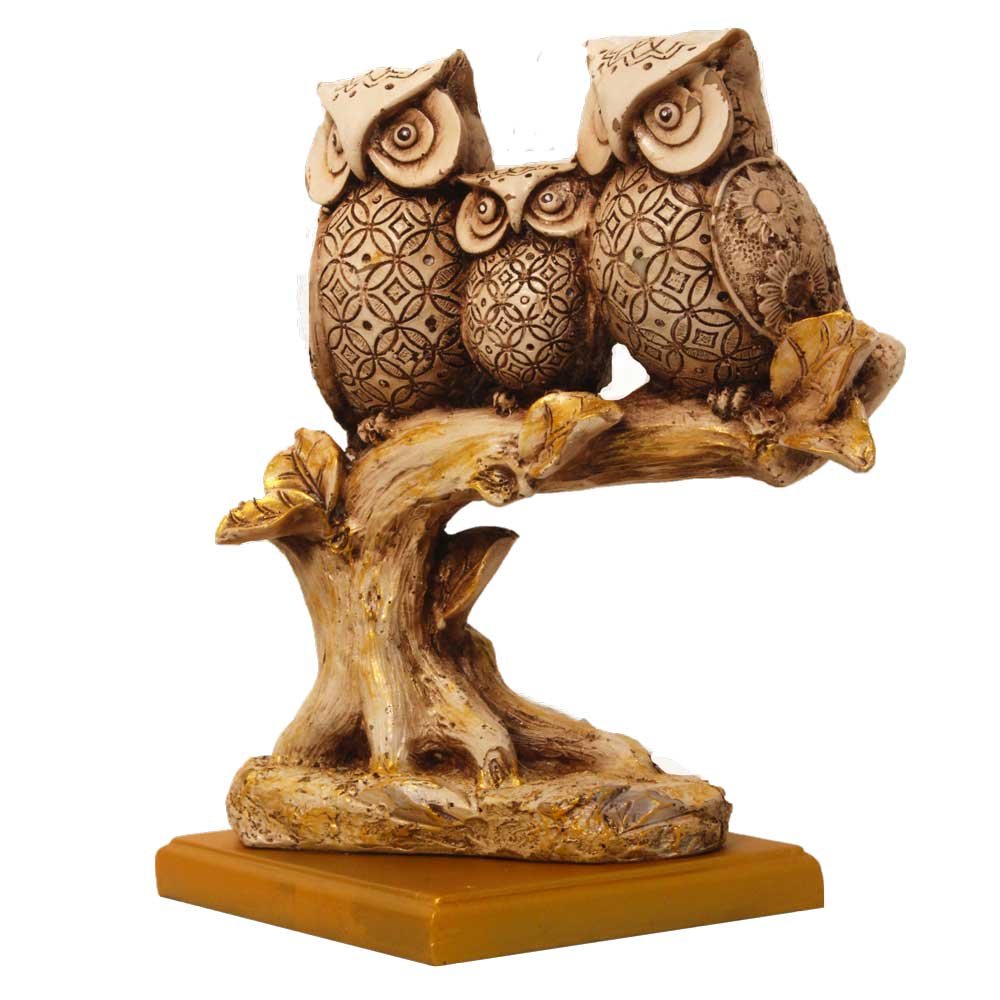 Family of Owl Statue 8.5 Inch ( 22 cm )