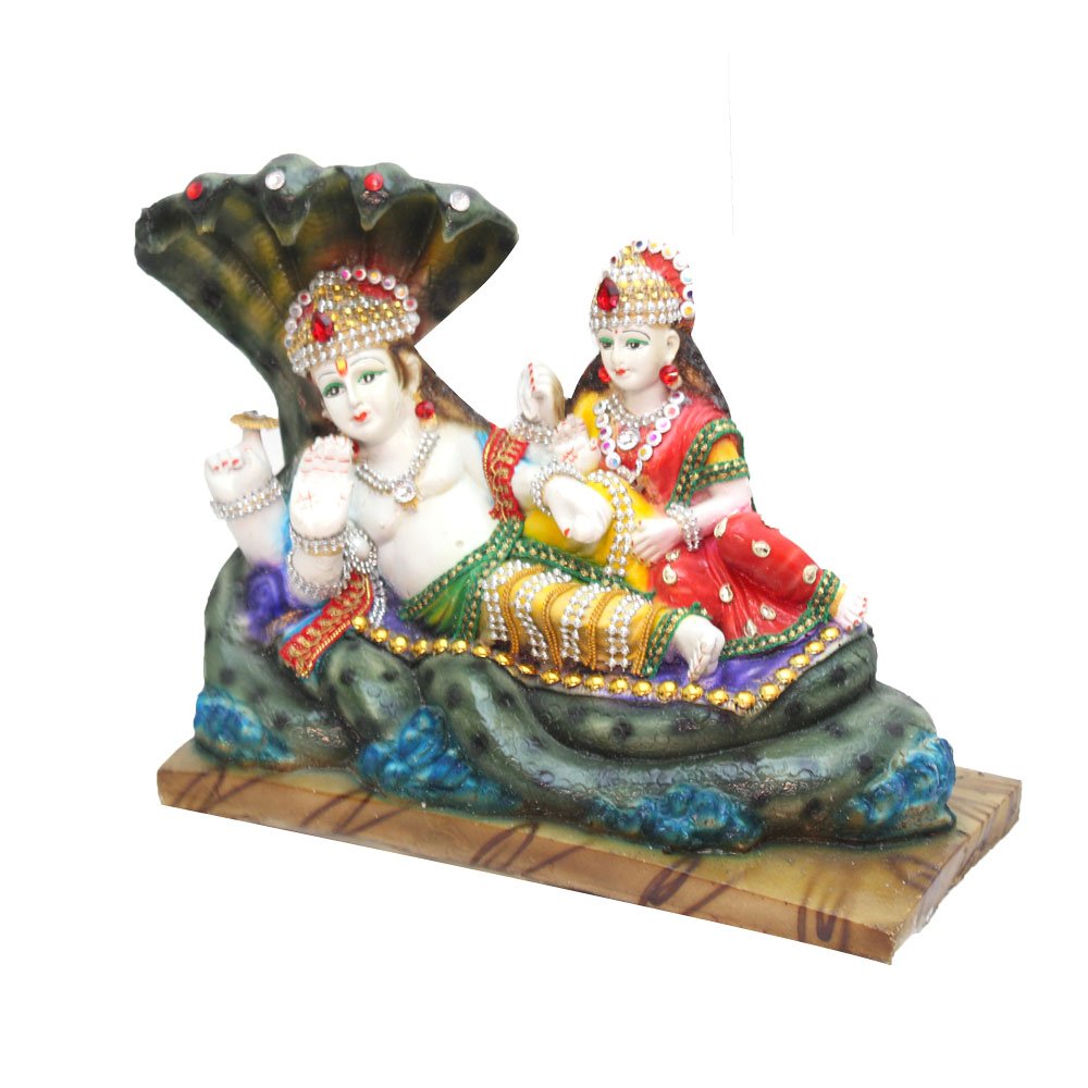 Lord Vishnu Laxmi Statue Idol 9.5 Inch ( 24.5 cm )