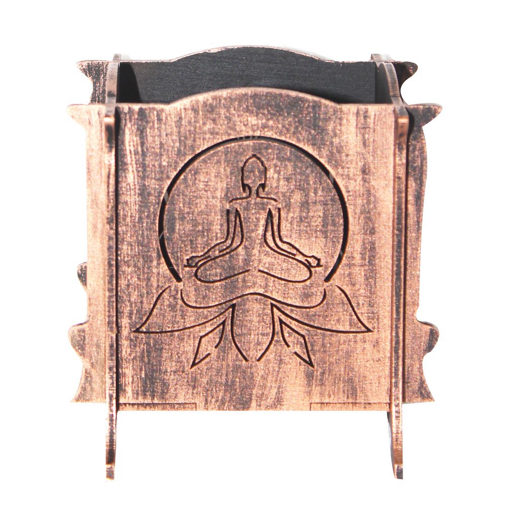 Buddha Pen Holder Wooden Art 4 Inch ( 10.5 cm )