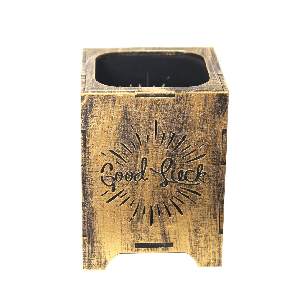 Laughing Buddha Pen Stand Wooden Mdf 4 Inch ( 10.5 cm )