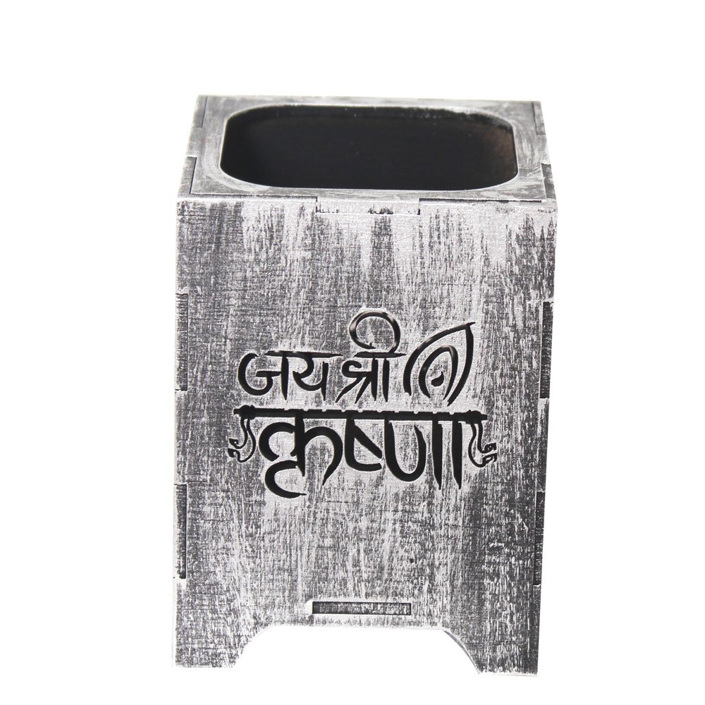 Handicraft Lord Krishna Pen Stand Wooden Mdf 4 Inch ( 10.5 cm )