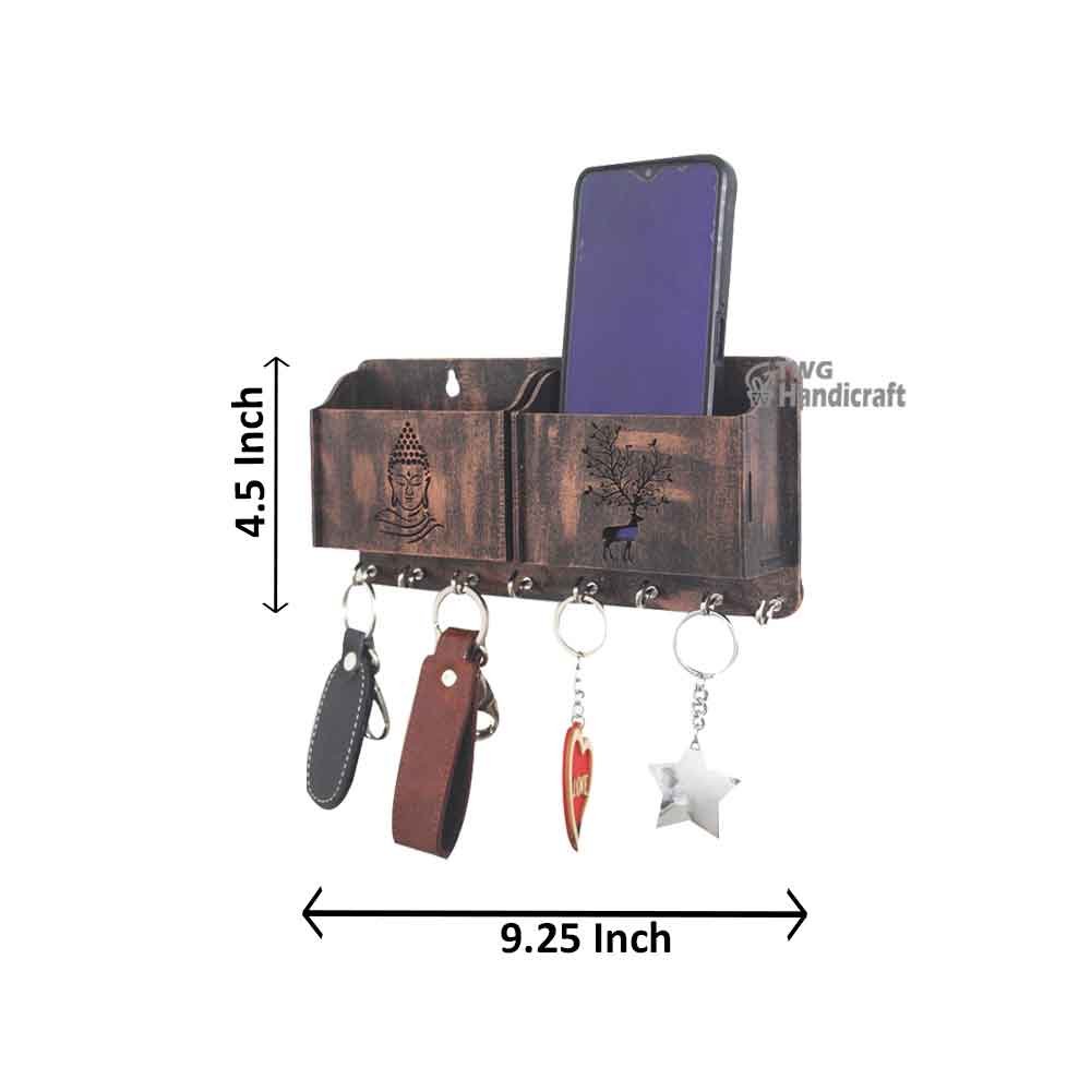 Buddha Bust Wooden Art Key Holder 9.25 inch ( 23.5 cm )