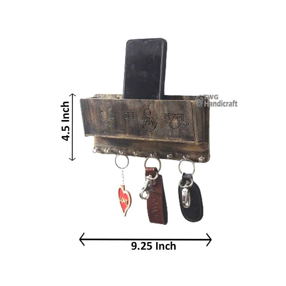 Jai Shri Krishna Wooden Art Antique Key Holder 9.25 inch ( 23.5 cm )