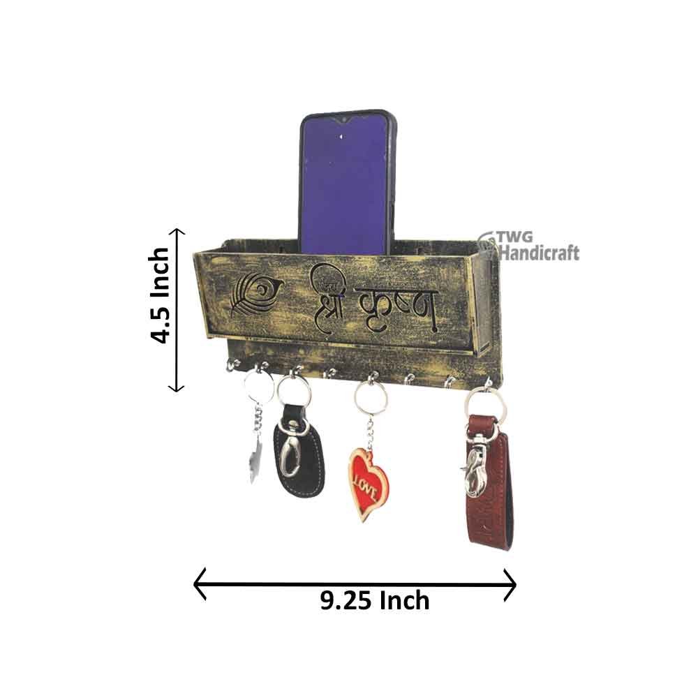 Shri Krishna Wall Art Wooden Mdf Key Holder 9.25 inch ( 23.5 cm )