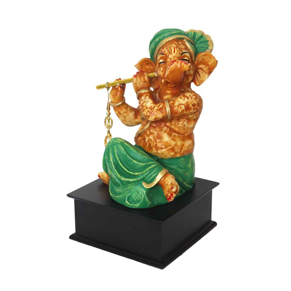 Flute Ganesh Modern Art Statue Showpiece For Return Gift 11.5 Inch