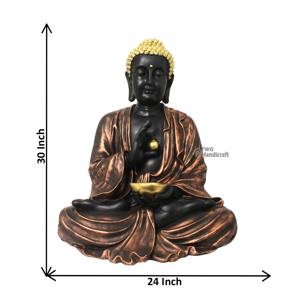 Large Size Buddha Statue Showpiece Black Copper 30 inch