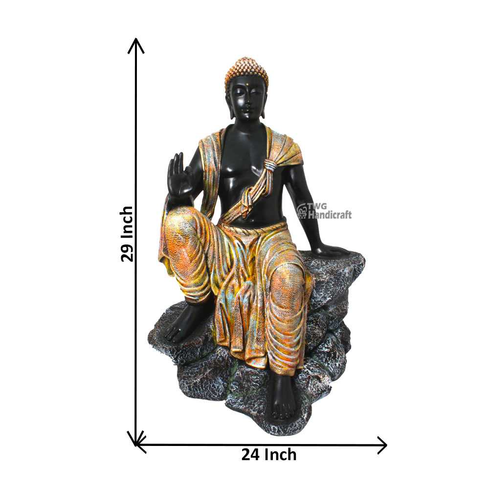Large Size Pahad Buddha Statue Figurine Antiqie Finish 29 inch