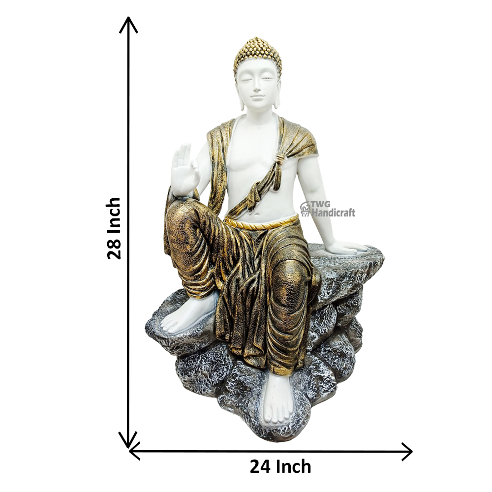 Large Size Pahad Buddha Statue Figurine Antiqie Finish 28 inch
