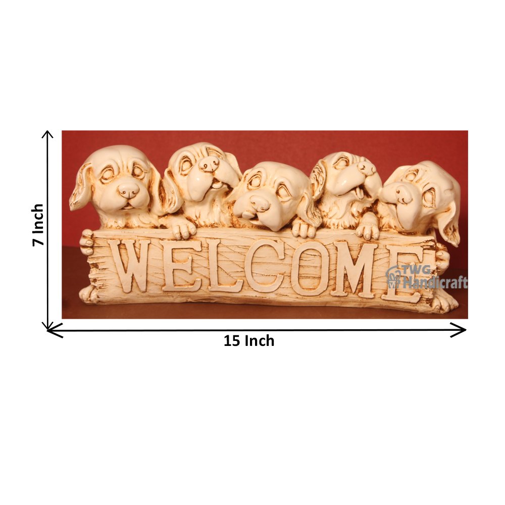 Welcome Dog Figurine Statue Wholesale Supplier in India | Animal Showpiece Factory