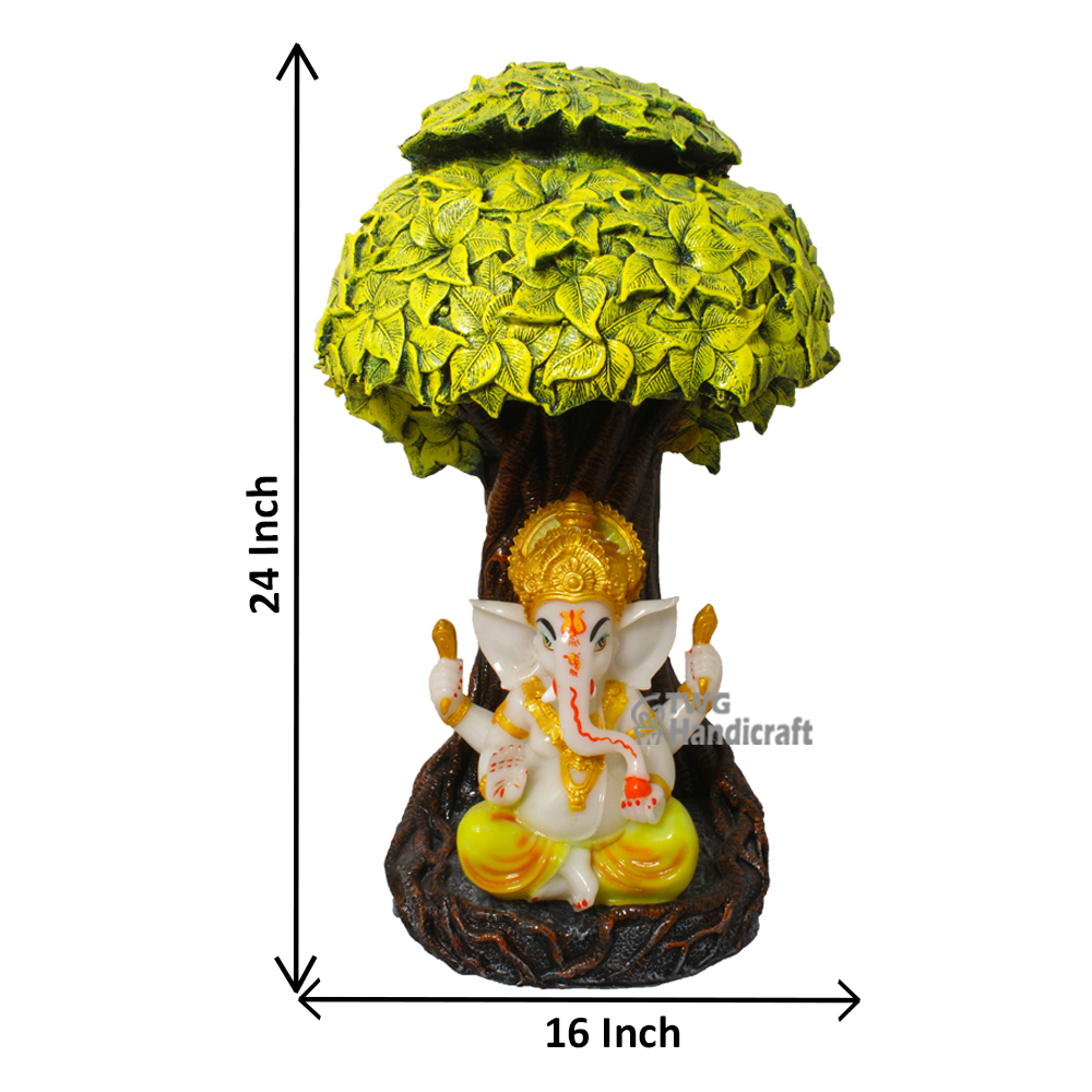 Lord Ganesha Under Kalpvriksha Tree Showpiece Antique Gift Item 24 inch