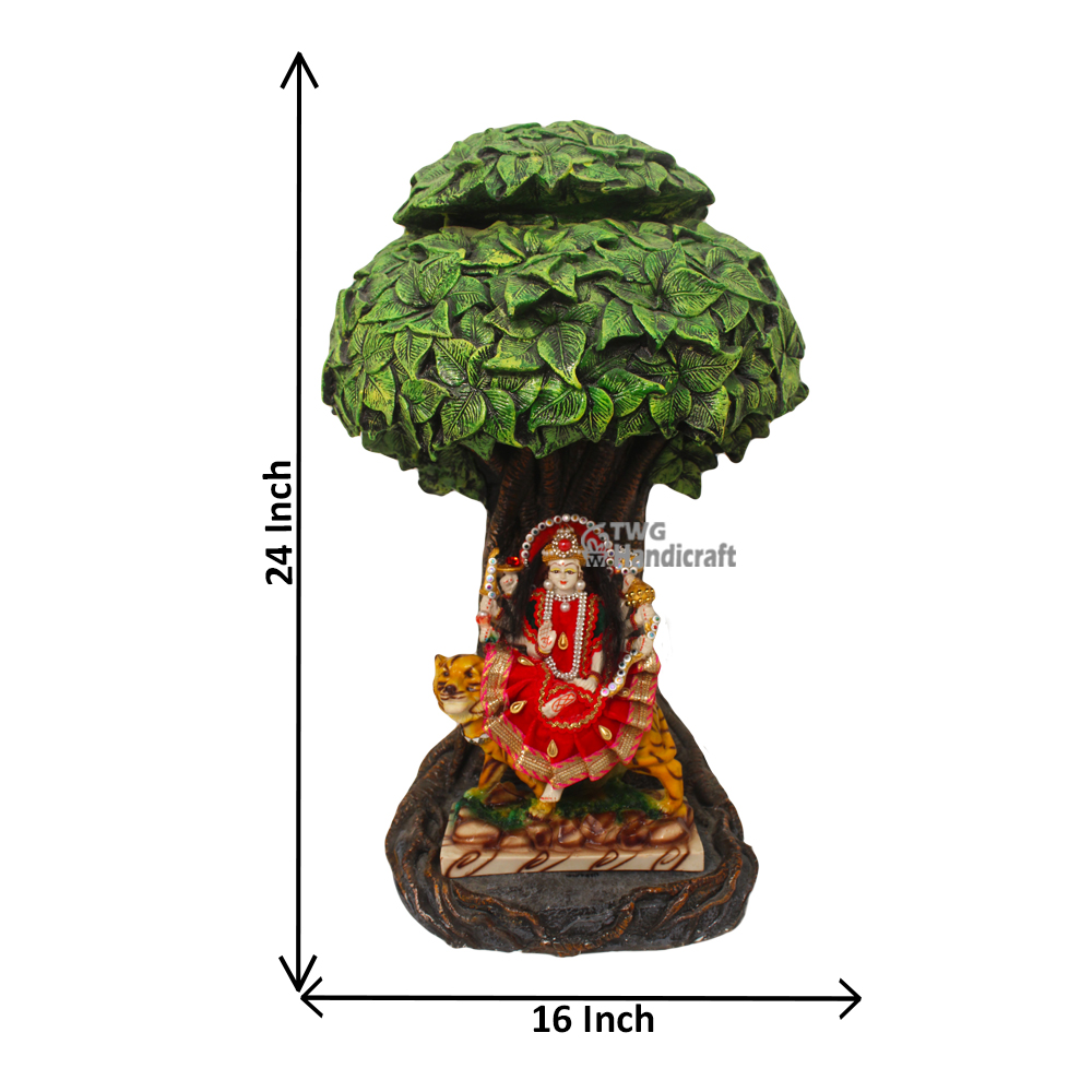 Godess Ma Durga Statue Under Kalpvriksha Tree  Antique Look 24 inch