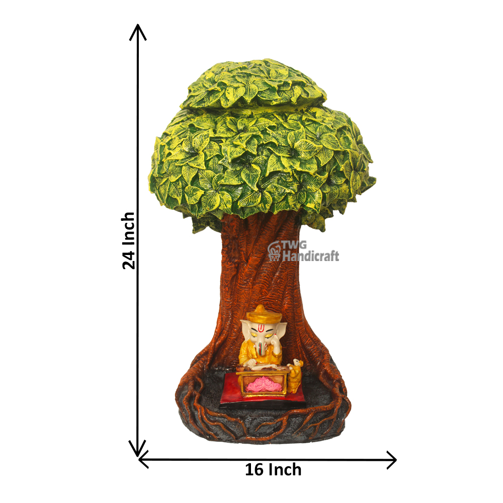 Munshi Ganesh Under Kalpvriksha Tree Antique Gift Showpiece 24 inch
