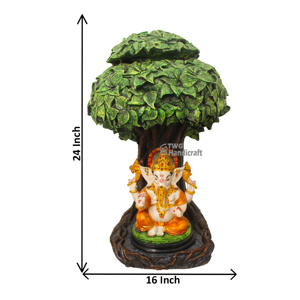 Bhagwan Ganesha Under Kalpvriksha Tree Figurine Antique Gift 24 inch