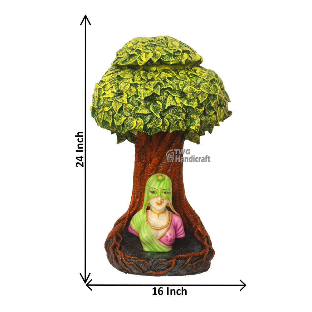 Cultural Lady Figurine Under Kalpvriksha Tree Showpiece Antique 24 inch