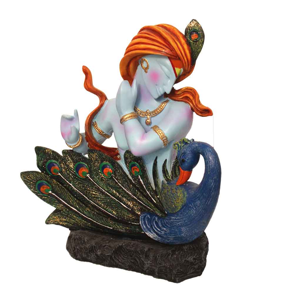 Mor Krishna Statue Showpiece 15 Inch
