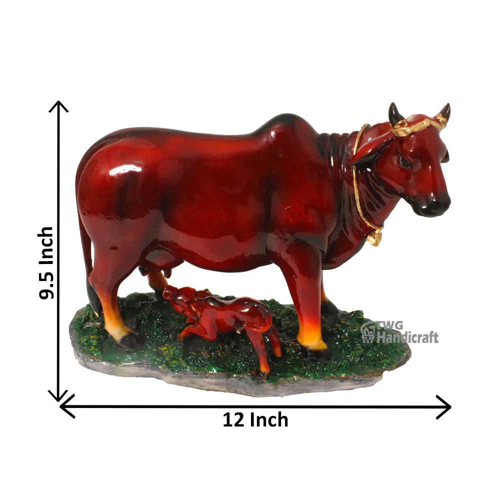 Kamdhenu Cow and Calf Statue Manufacturers in Meerut | Cow Figurine Wholesale Rate