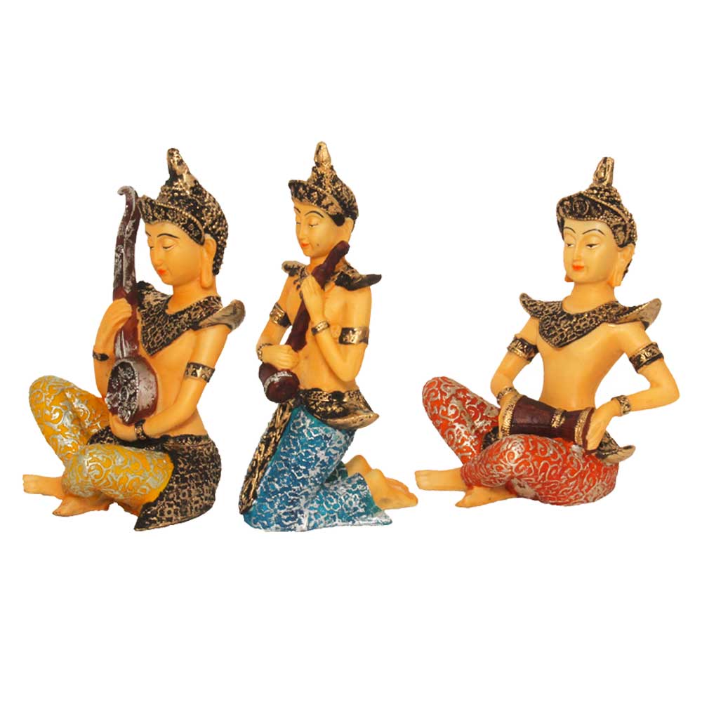 3 Set of Musical Buddha Figurine 9 Inch
