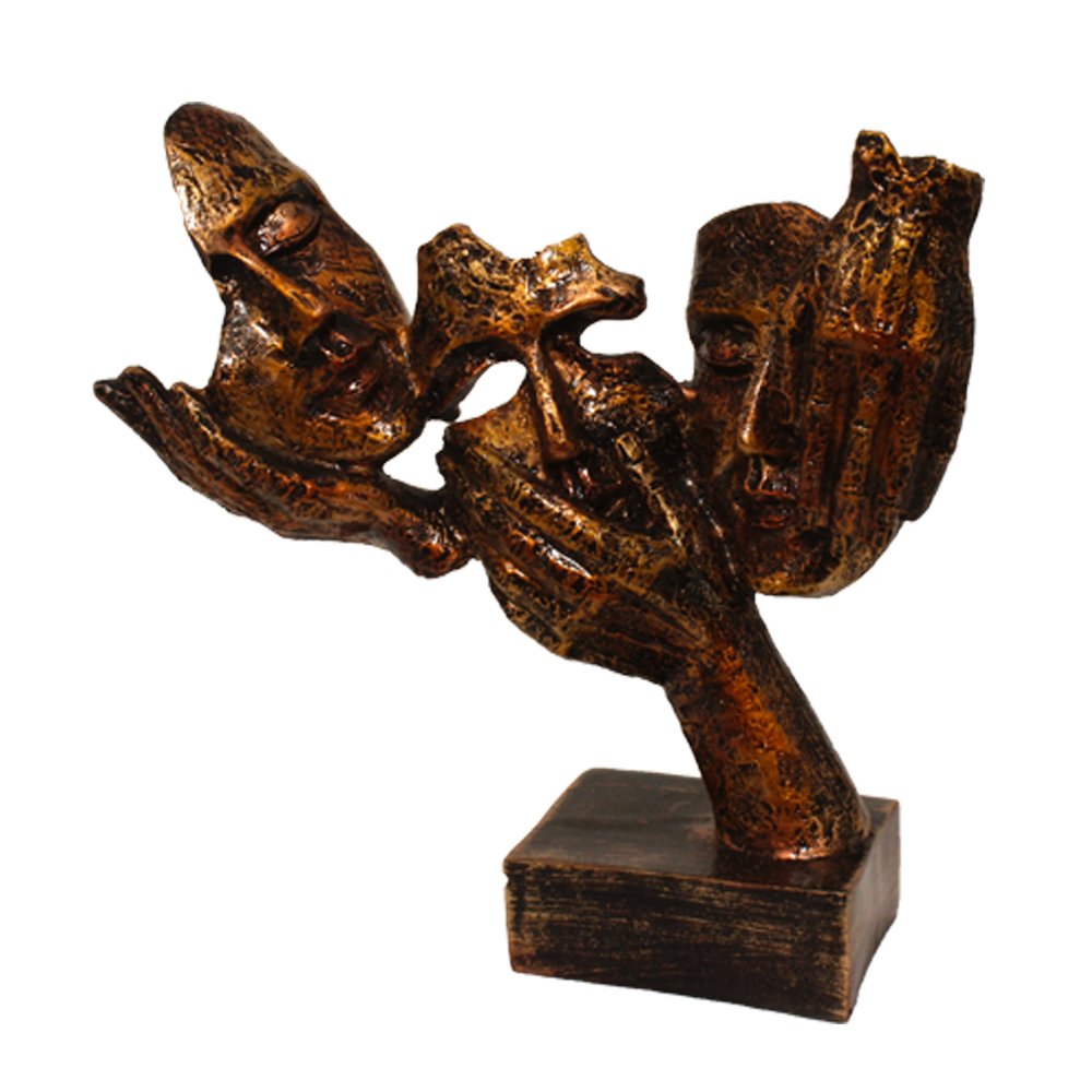 3 in 1 Modern Art Face Statue 10.5 Inch ( 27 cm )