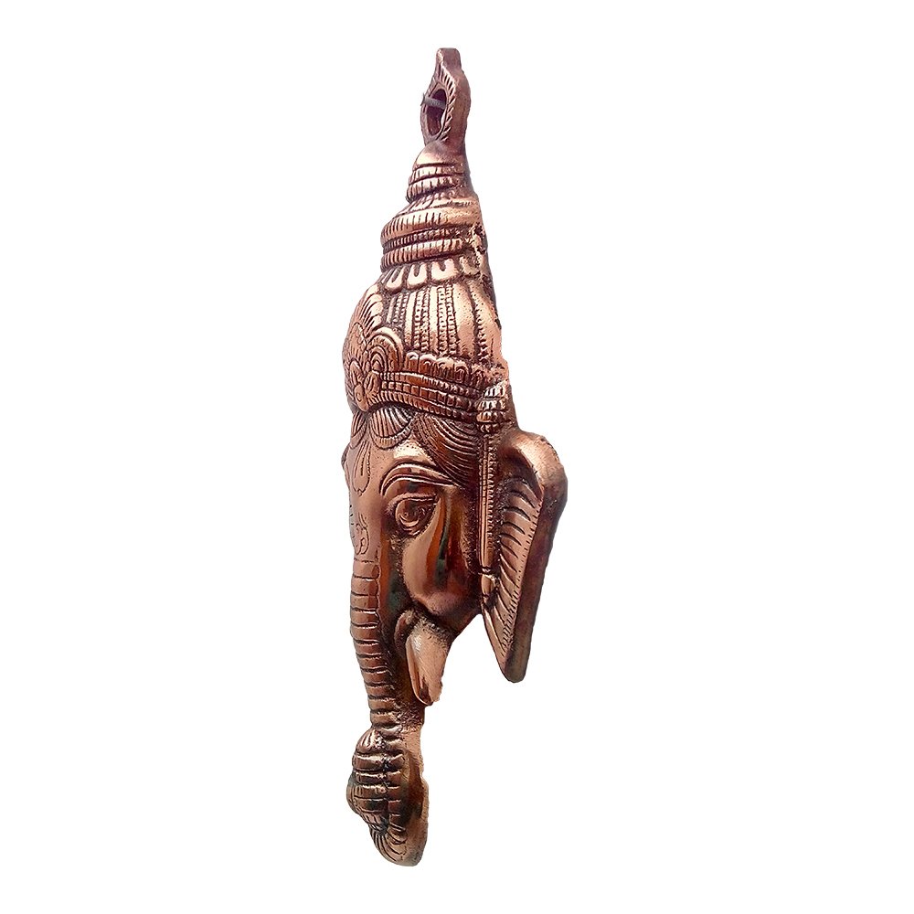 Antique Metal Ganesha Face Wall Hanging 7.5 Inch ( 19.5 cm )