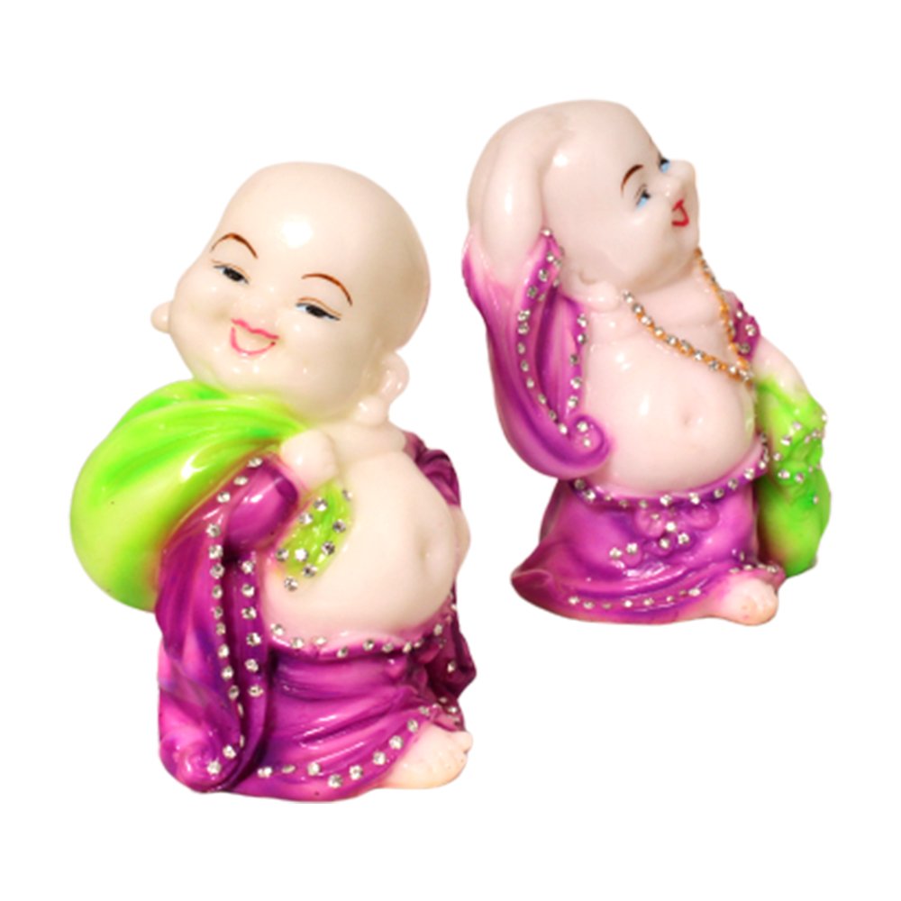 2 Pair of Potali Baby Monk Statue Gift 7 Inch ( 18 cm )