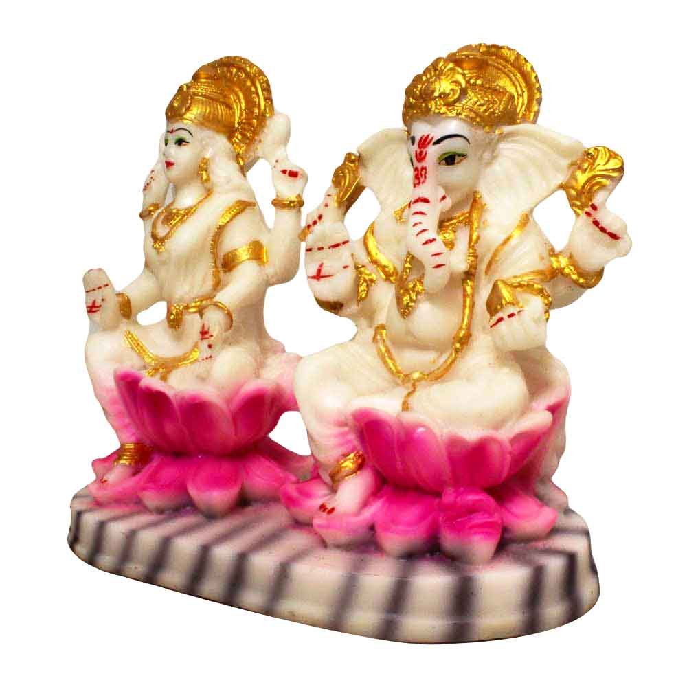 Laxmi Ganesh Statue Religious Sculpture 7.5 Inch ( 19.5 cm )