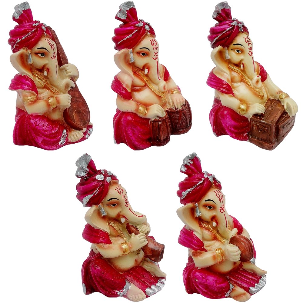 Group of Musical Ganesh Statue Sculpture 4.5 Inch ( 11.5 cm )