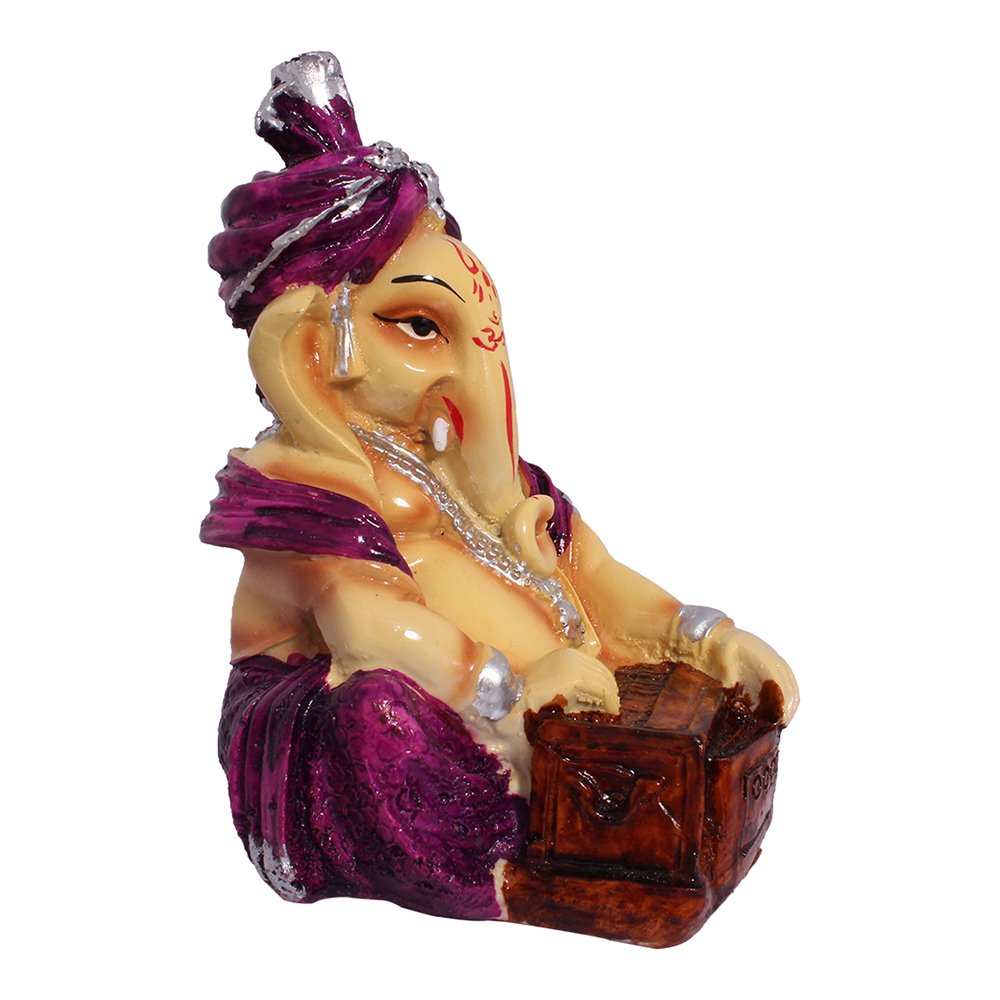 Playing Harmonium Ganesha Idol Showpiece 4.5 Inch ( 11.5 cm )