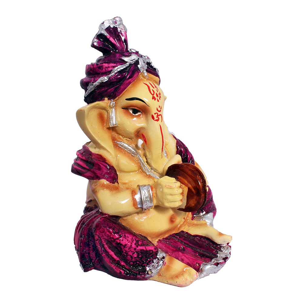 Playing Manjeera Lord Ganesha Showpiece 4.5 Inch ( 11.5 cm )