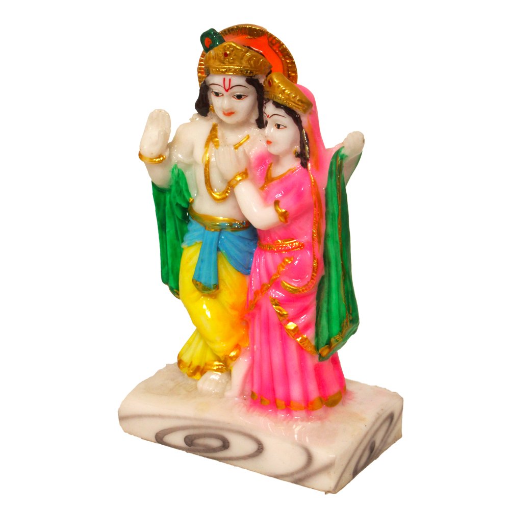 Marble Look Radha Krishna Idol 6 Inch ( 15.5 cm )