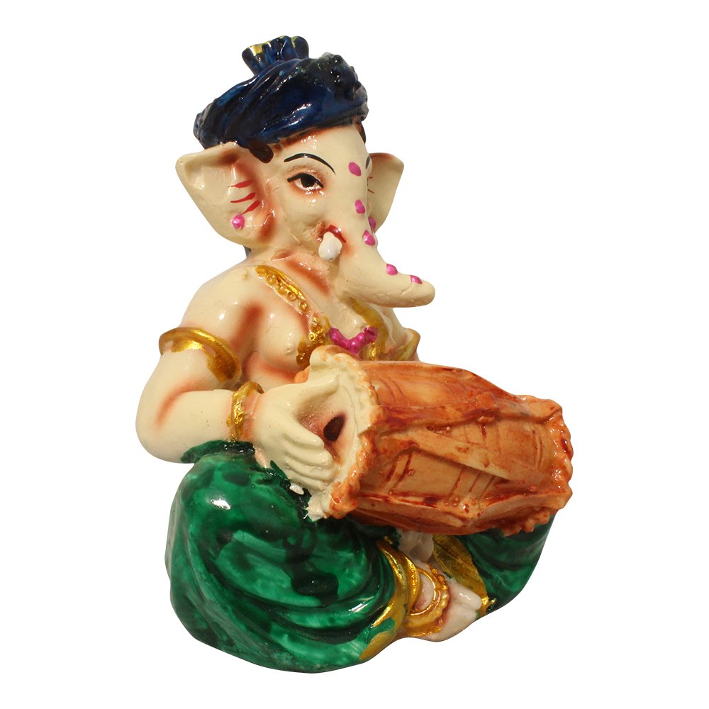 Dholak Gaensh Statue Figurine 5 Inch ( 13 cm )