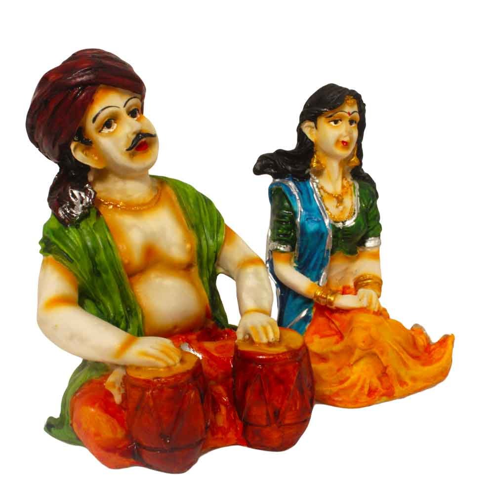 Rajasthani Couple Statue Showpiece 5.5 Inch ( 14 cm )