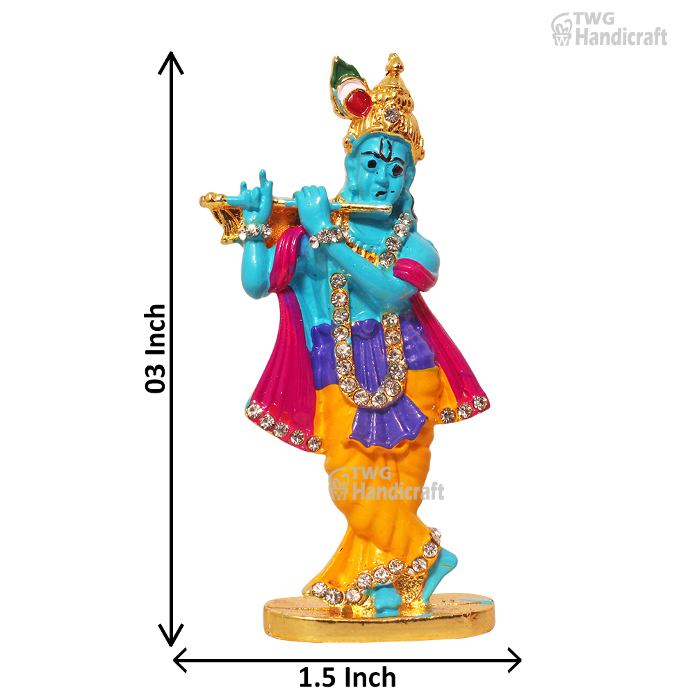 Car dashboard Lord Krishna Statue Manufacturers in India small size Go