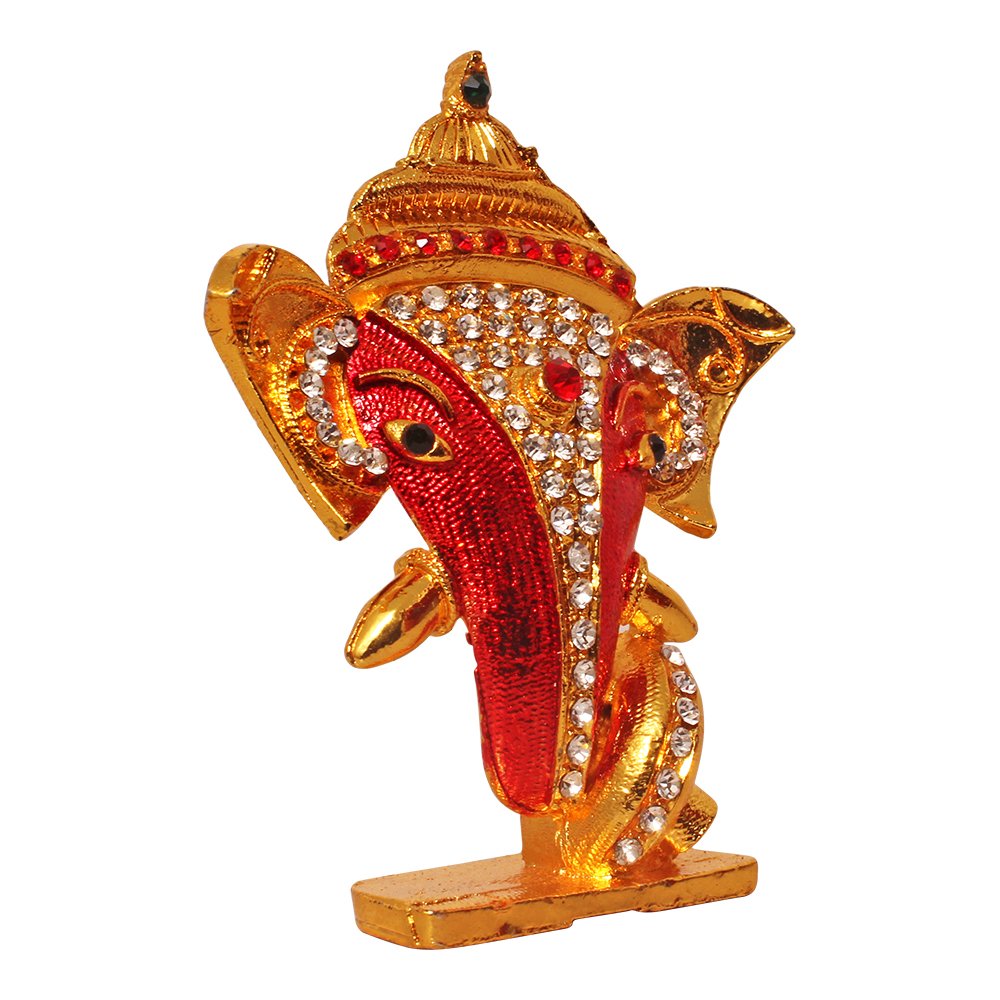 Metallic Ganesha Statue Car Dashboard Showpiece 3 Inch ( 8 cm )