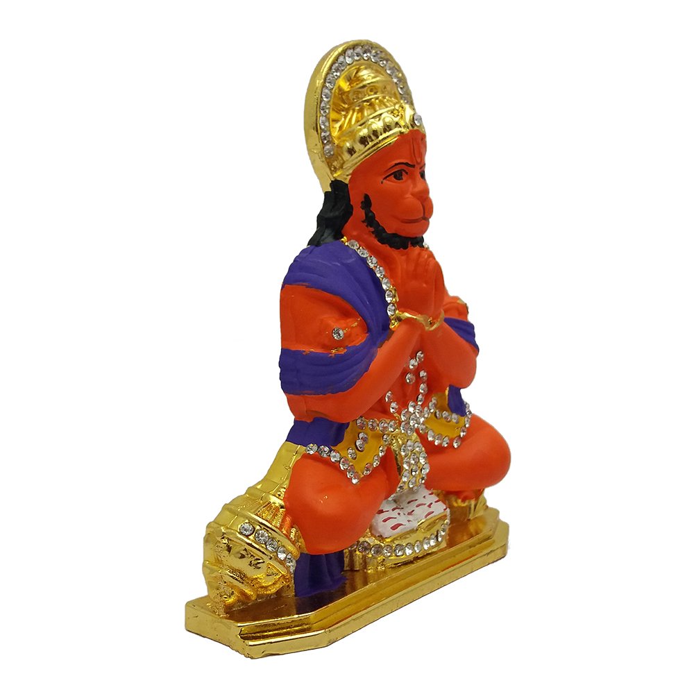 Metallic Hanuman Statue Car Dashboard Idol 4 Inch ( 10.5 cm )