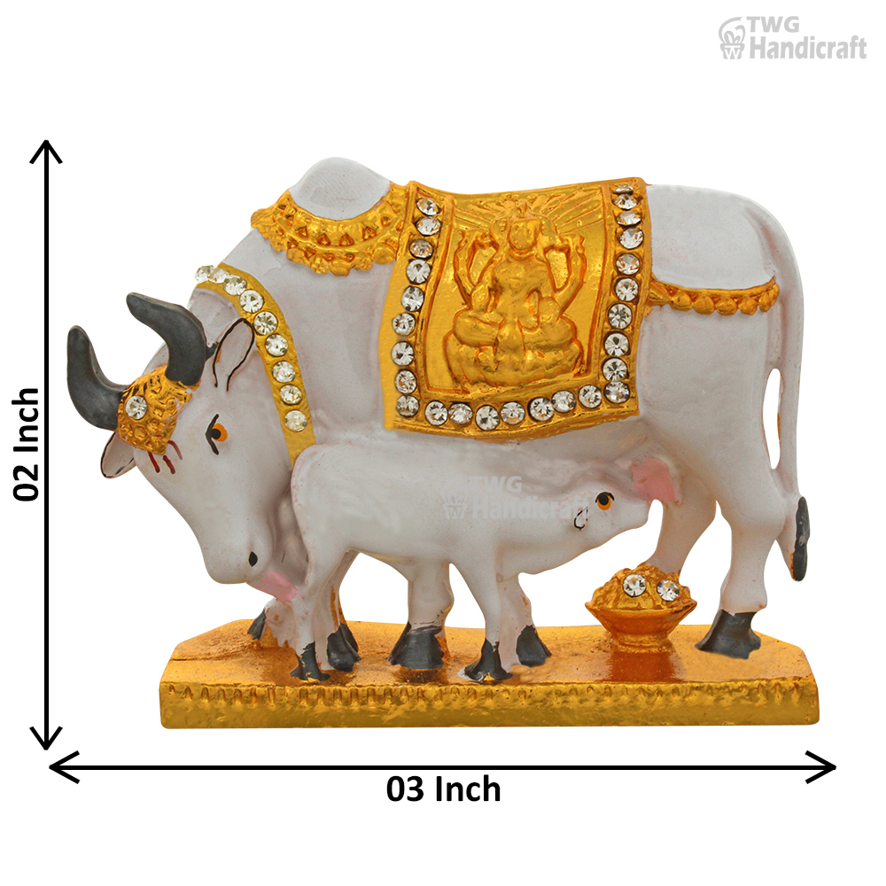 Manufacturer of Cow and Calf Sculpture Figurine | Gold Plated Cow Scul