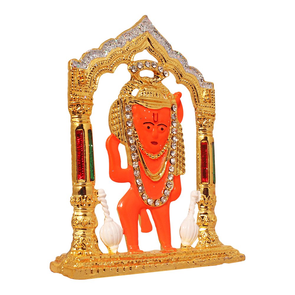 Gold Plated Metallic Bala ji Statue Religious Idol 3.5 Inch ( 9 cm )
