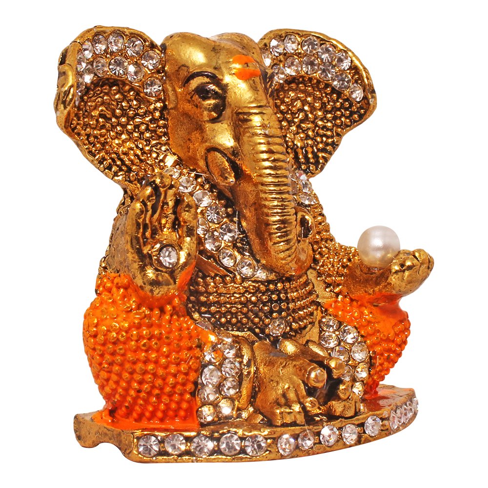 Metallic Ganesha Statue Car Dashboard Idol 2 Inch ( 5.5 cm )