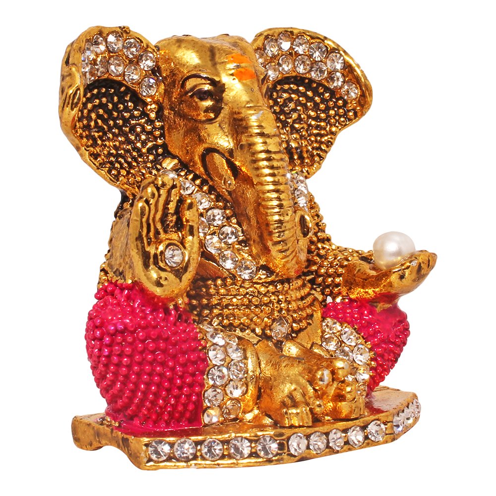 Metallic Ganesha Statue Car Dashboard Idol 2 Inch ( 5.5 cm )