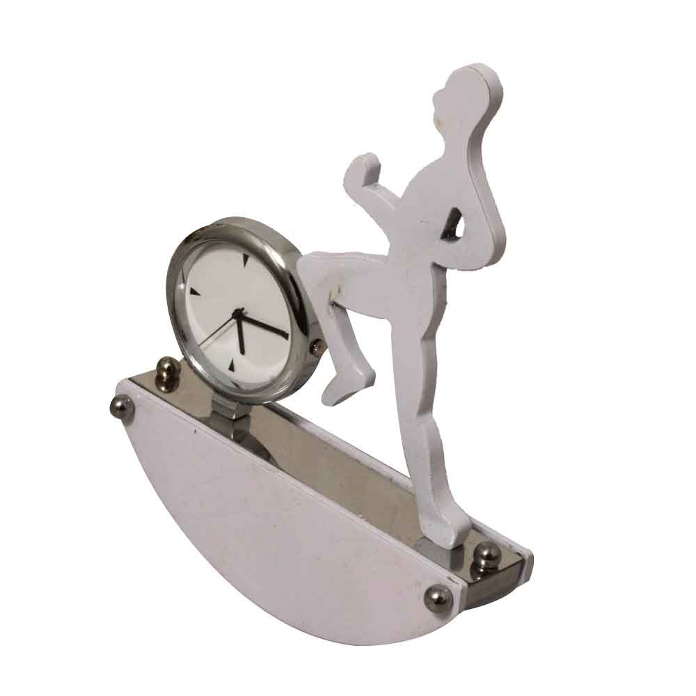 Handicraft Jogging Man Table Clock 4.5 Inch