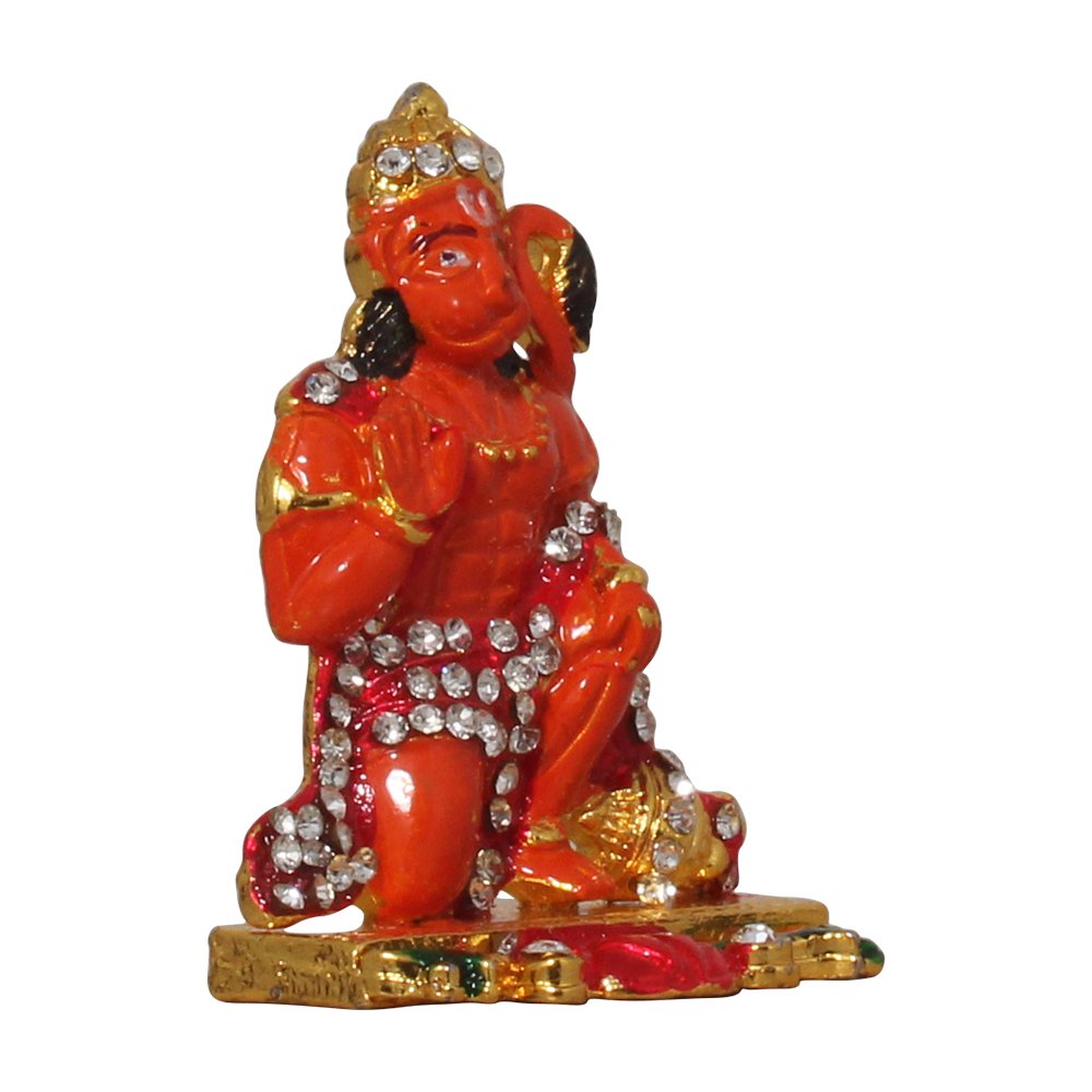 Metallic Gadda Hanuman Statue Car Dashboard Idol 2 Inch ( 5.5 cm )